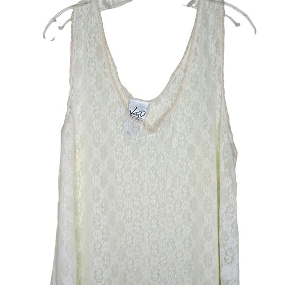 Vintage Kathryn Deene Full Length White Lace Night Gown 26/28 Nylon Sleeveless - Picture 4 of 14